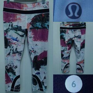 Lululemon Run Inspire Leggings 6 Small Crop Full-On Luxtreme Multi Wave Pigment